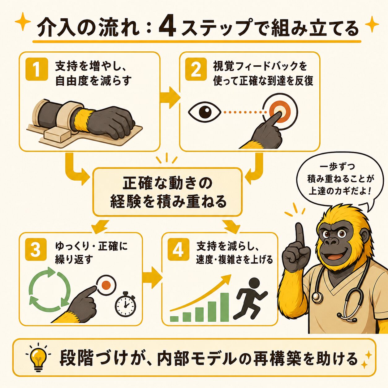 介入の流れ4ステップ図解