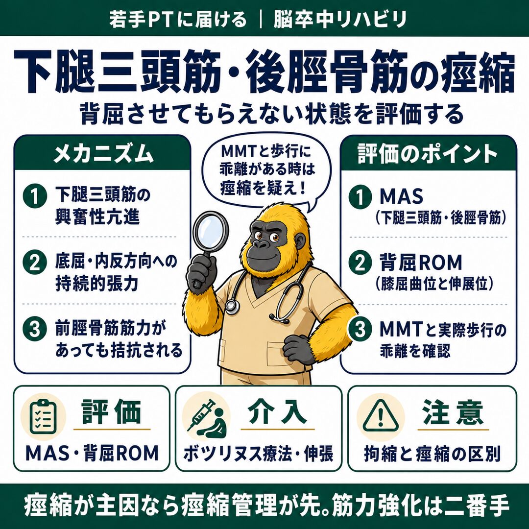 下腿三頭筋・後脛骨筋の痙縮と下垂足
