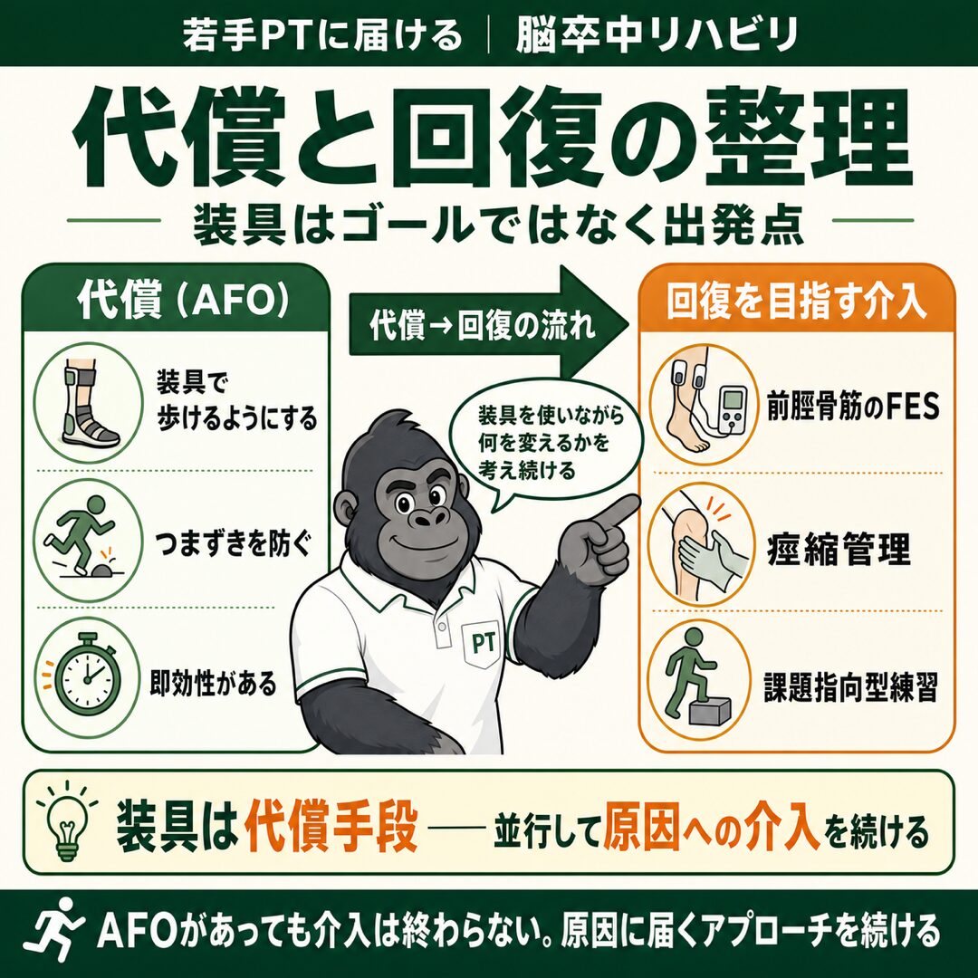 下垂足 代償と回復の整理
