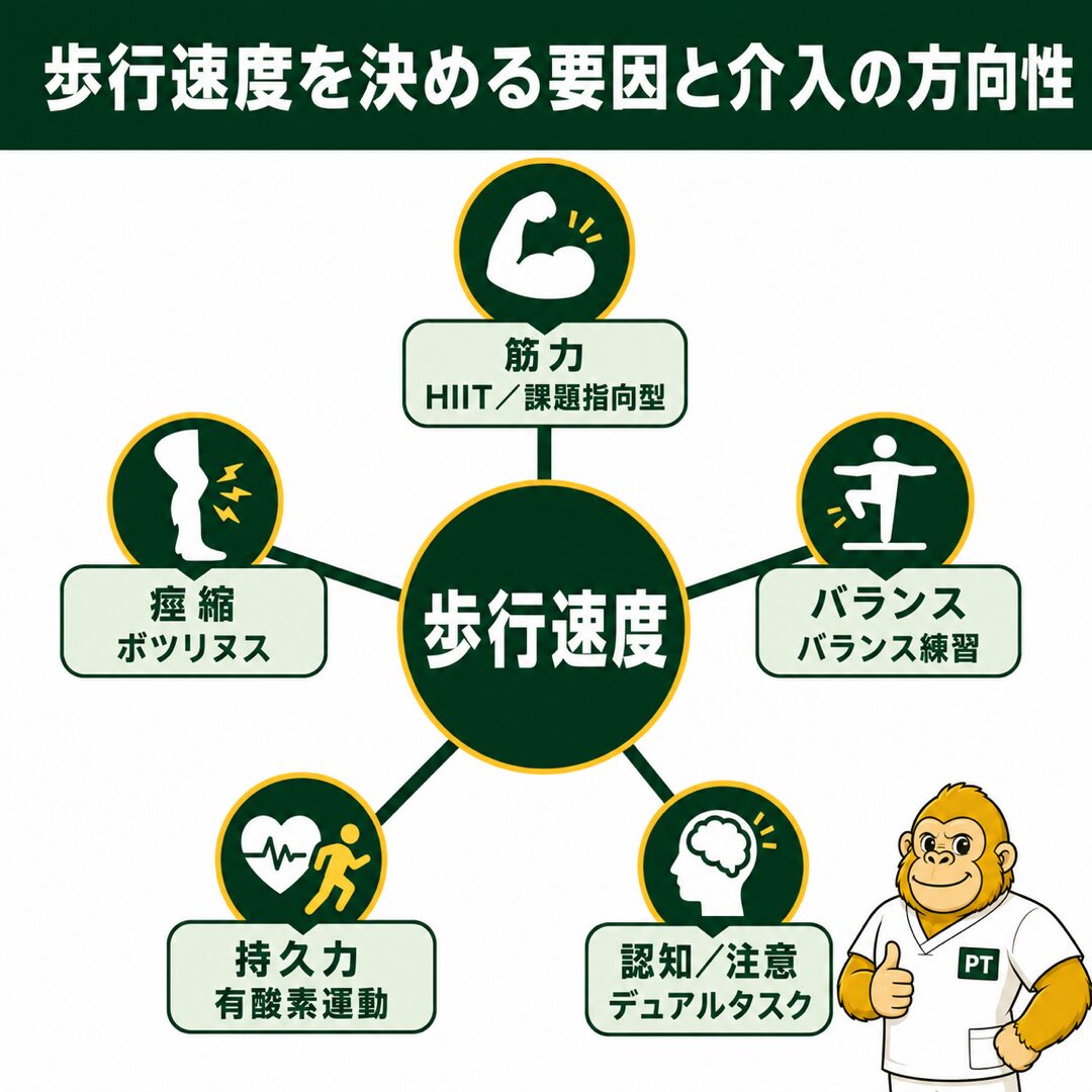歩行速度を決める要因と介入の方向性