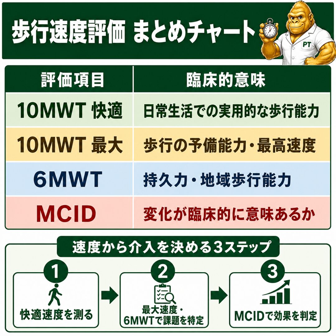 歩行速度評価 まとめチャート