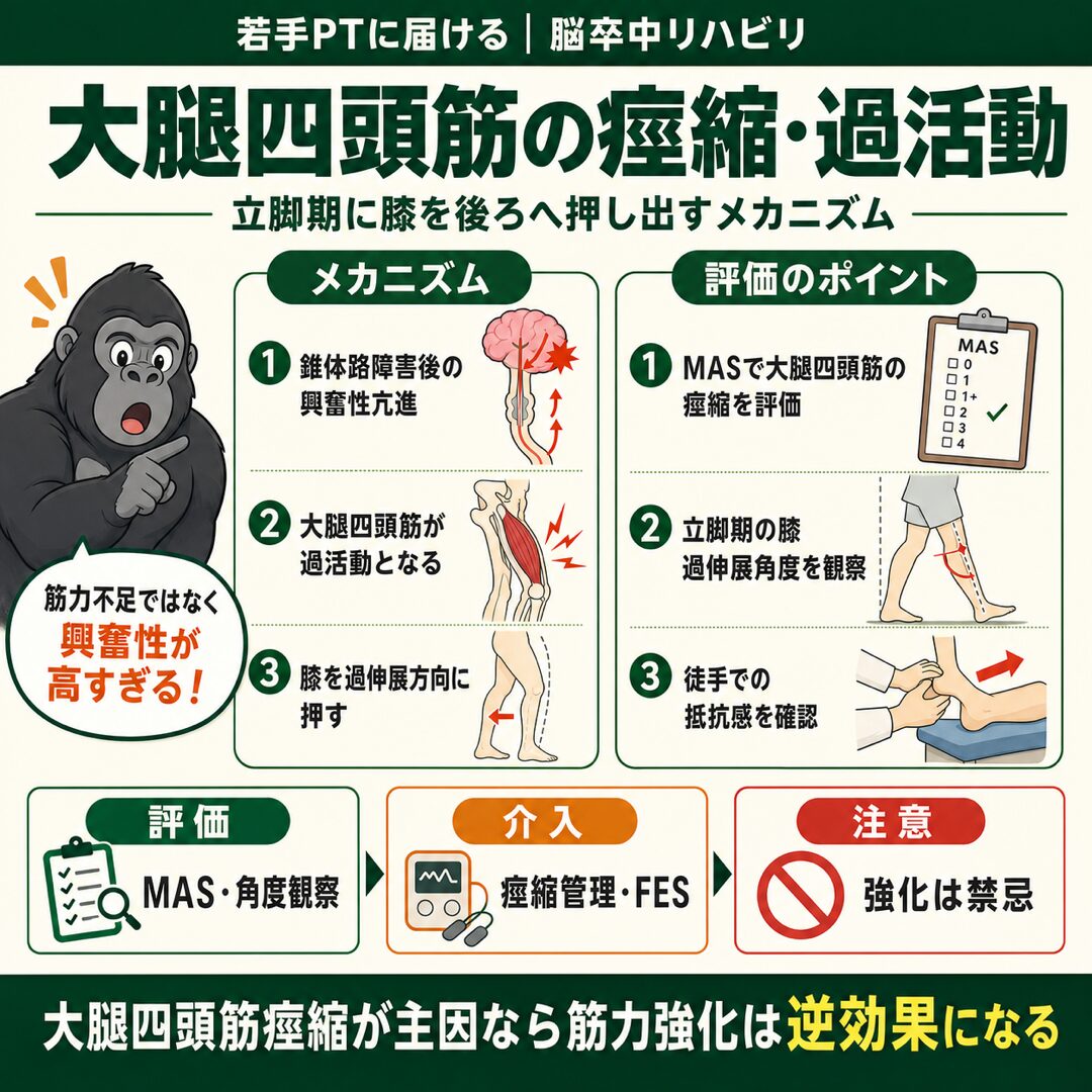 大腿四頭筋の痙縮・過活動と反張膝