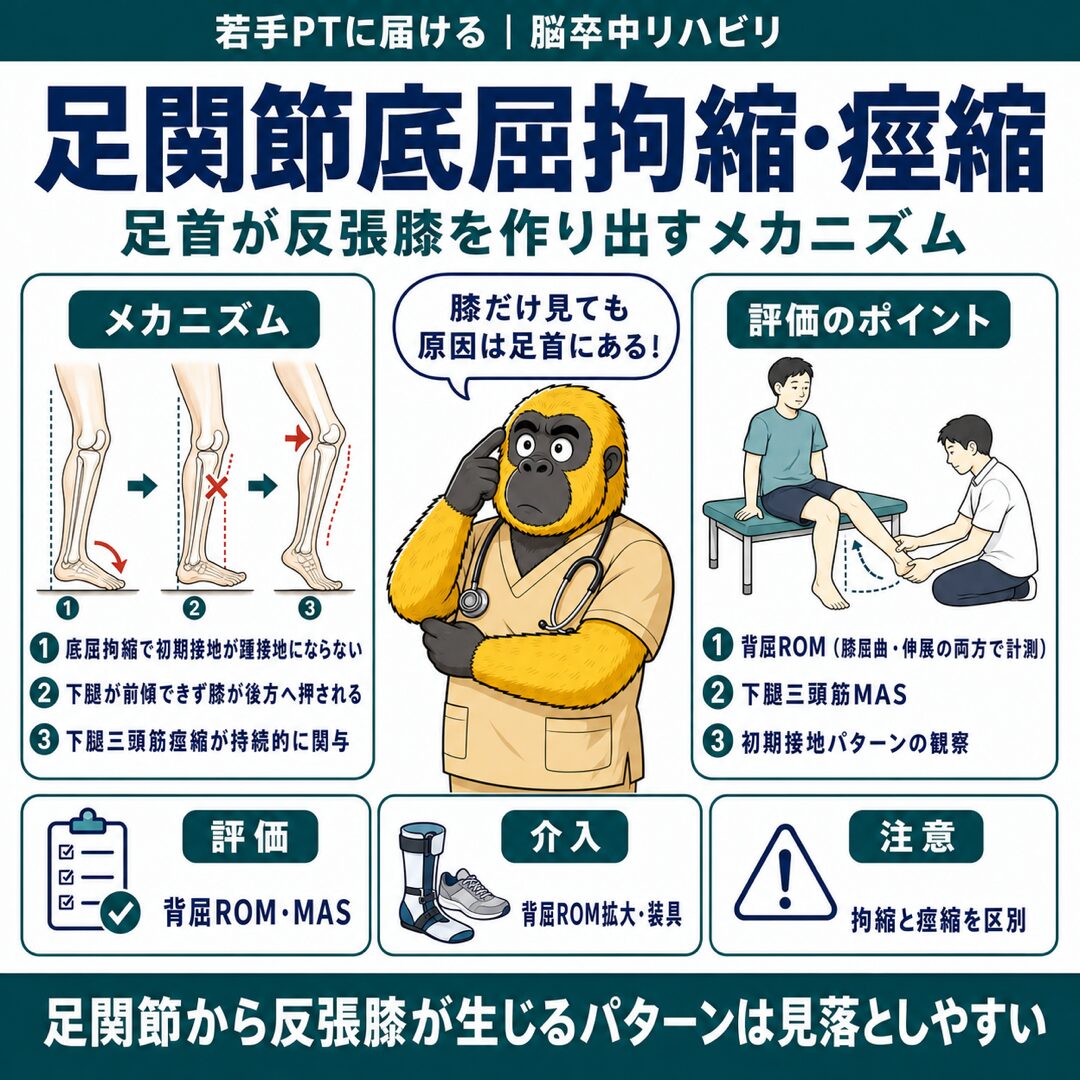 足関節底屈拘縮が引き起こす反張膝