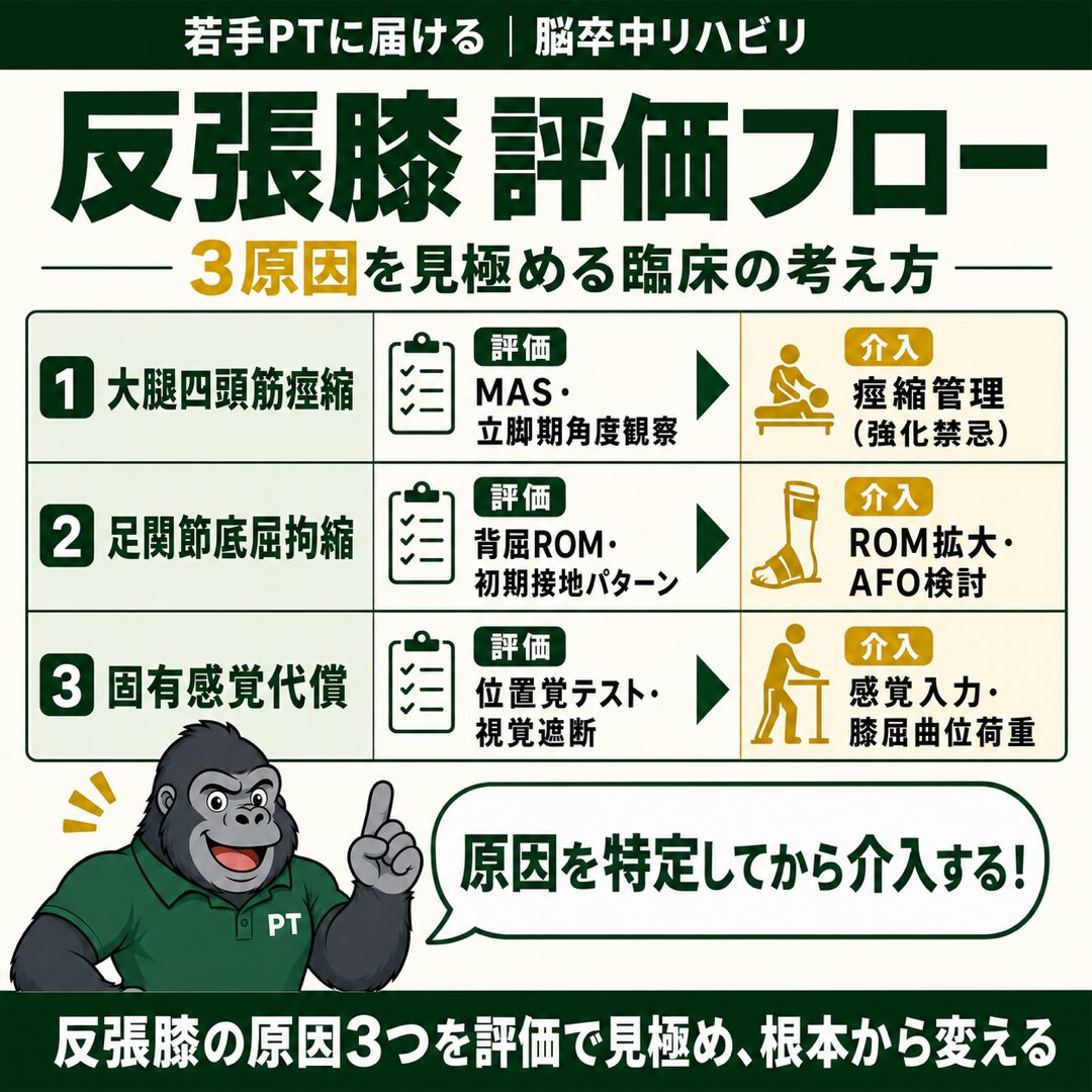 反張膝の評価フロー