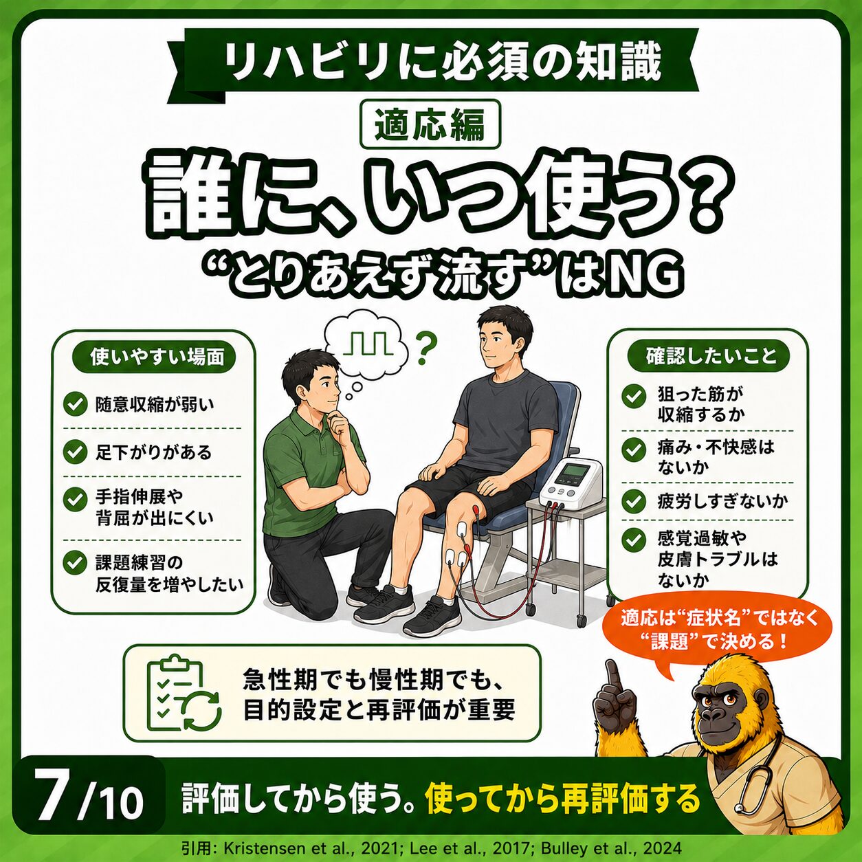 電気刺激の適応:誰に・いつ使うかの考え方
