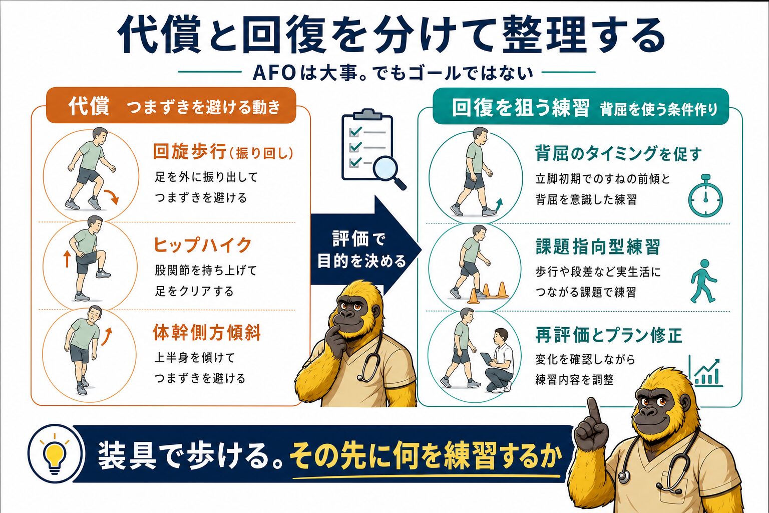 下垂足 代償と回復の整理