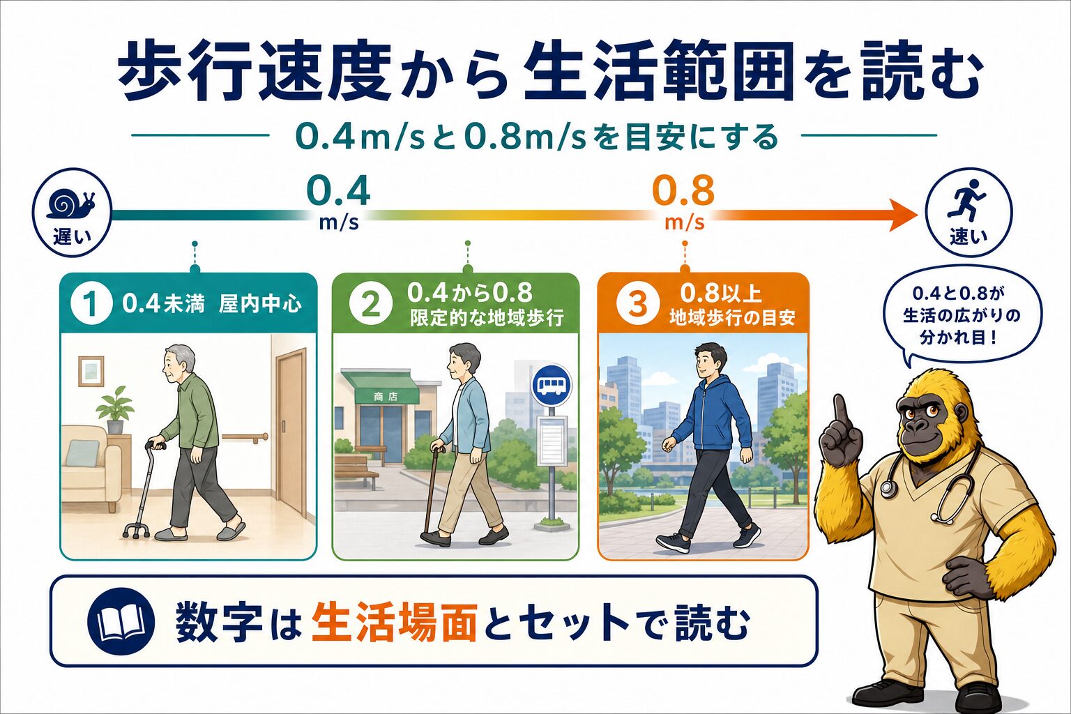歩行速度と生活機能レベルのカットオフ値
