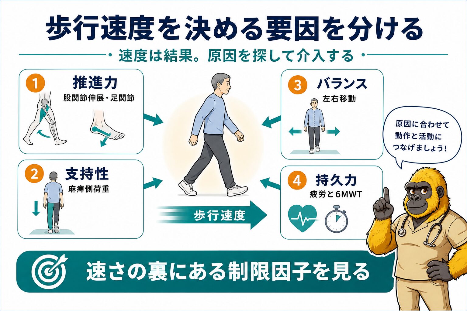 歩行速度を決める要因と介入の方向性