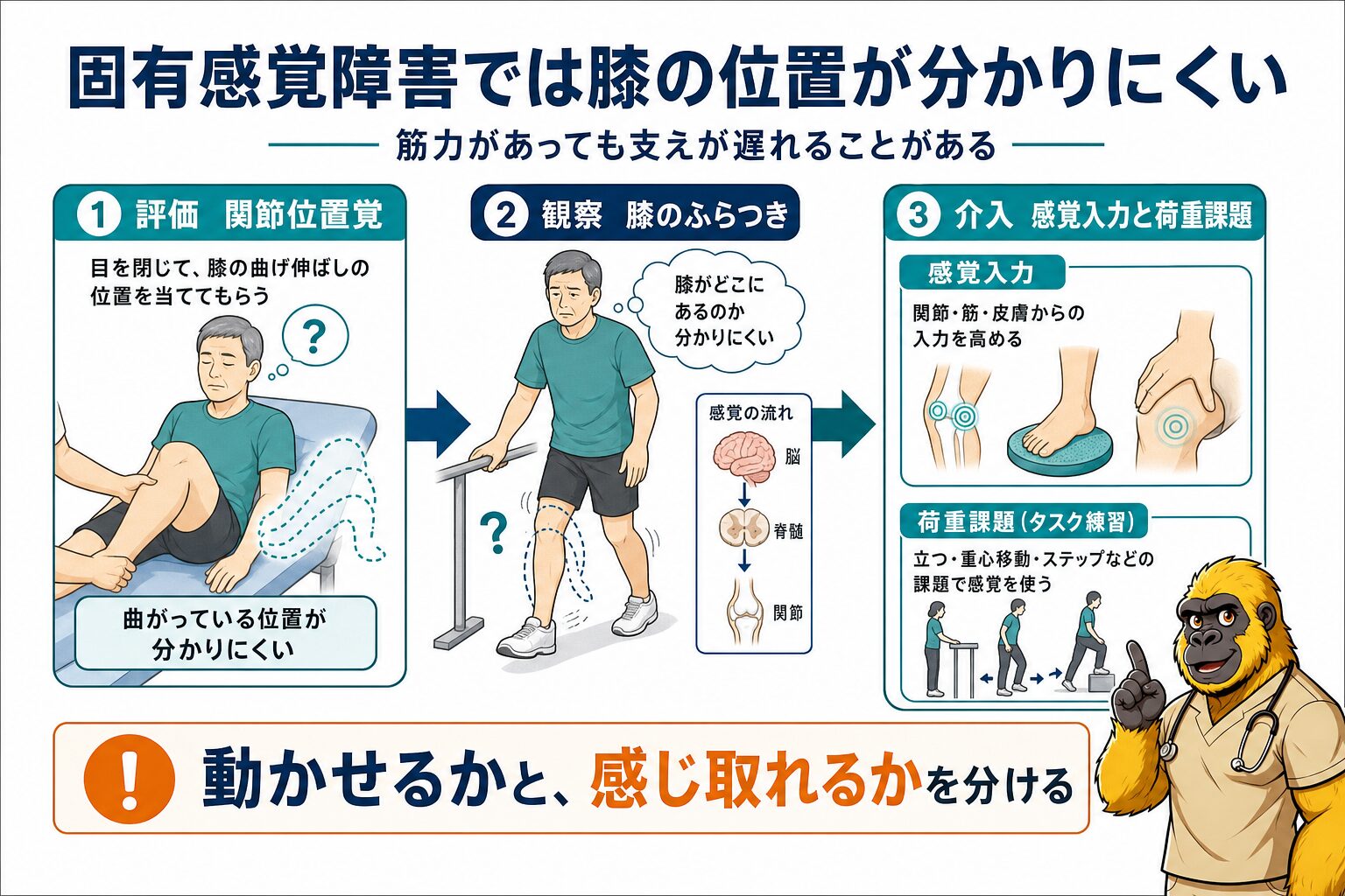 固有感覚障害が引き起こす膝折れ