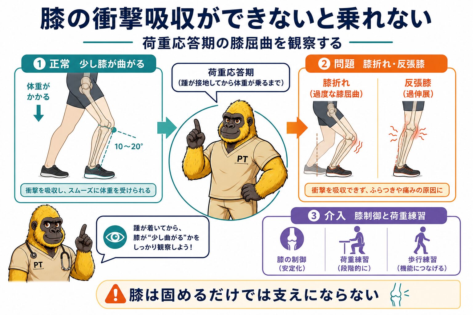 膝関節の衝撃吸収障害