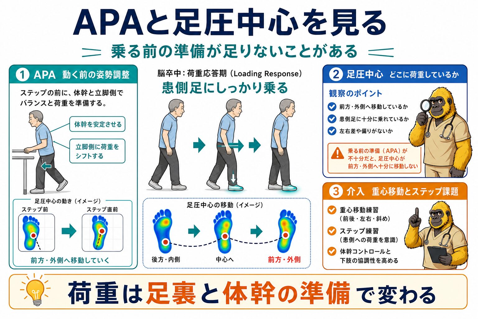 足圧中心と体幹APA障害