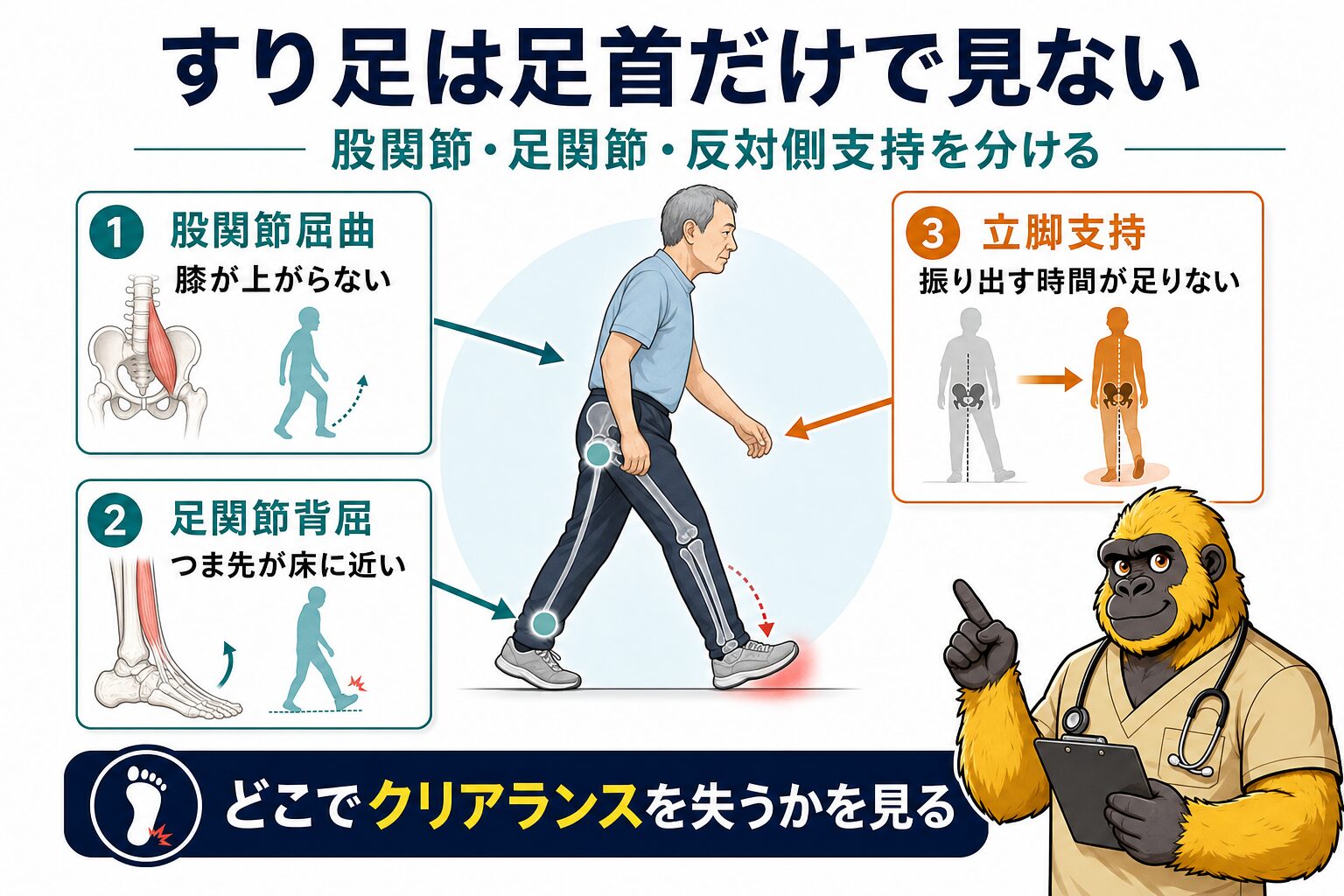 遊脚期障害の評価・介入フロー