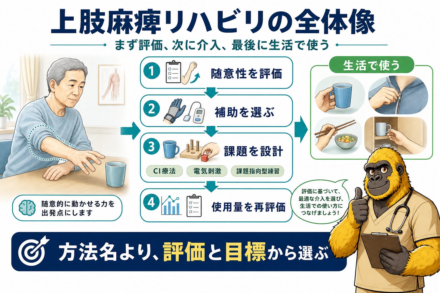 上肢麻痺リハビリの全体像まとめ