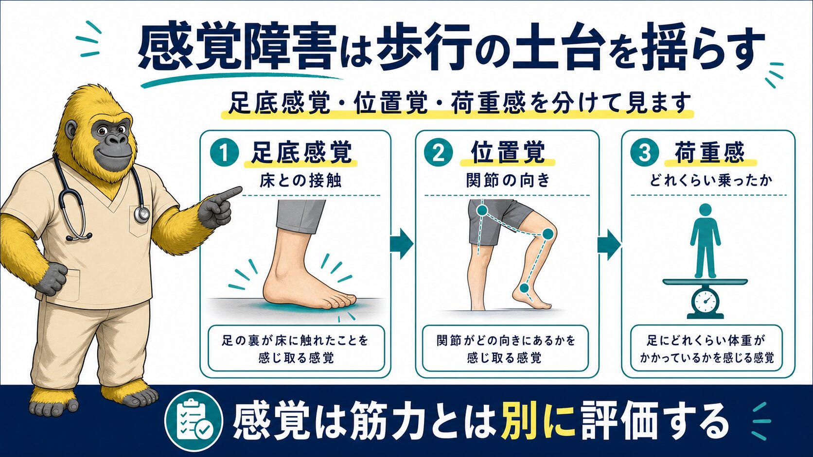 感覚障害は歩行の土台を揺らす