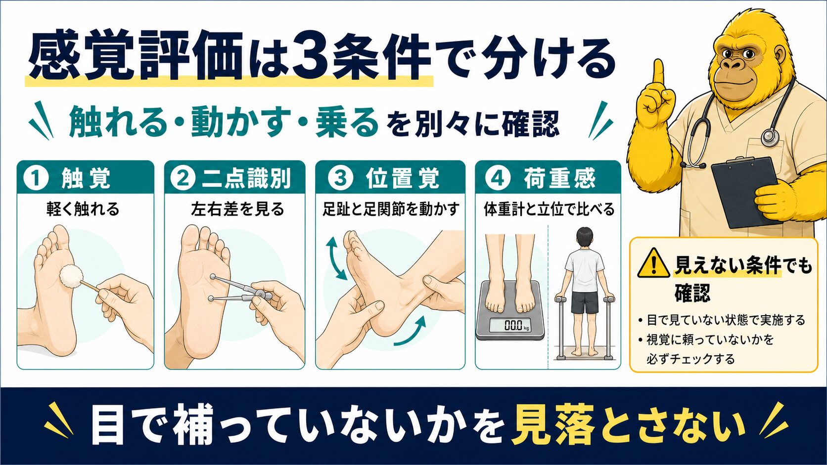 感覚評価は3条件で分ける