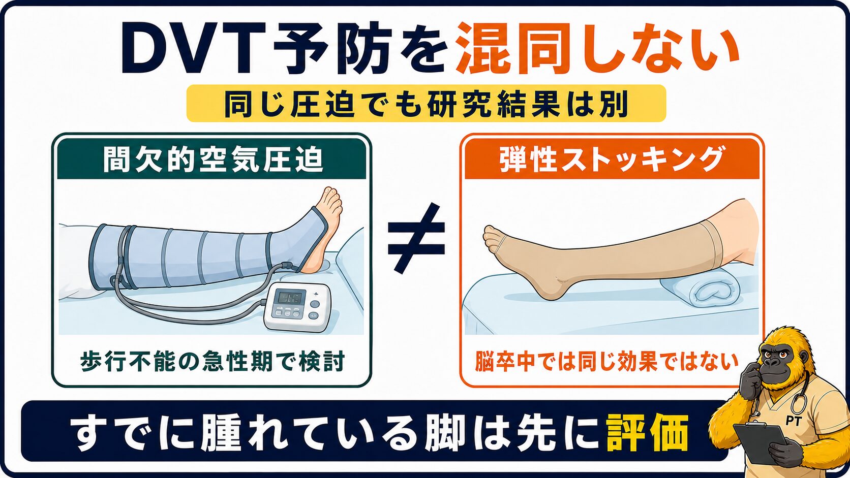 DVT予防のIPCと弾性ストッキングを混同しない比較