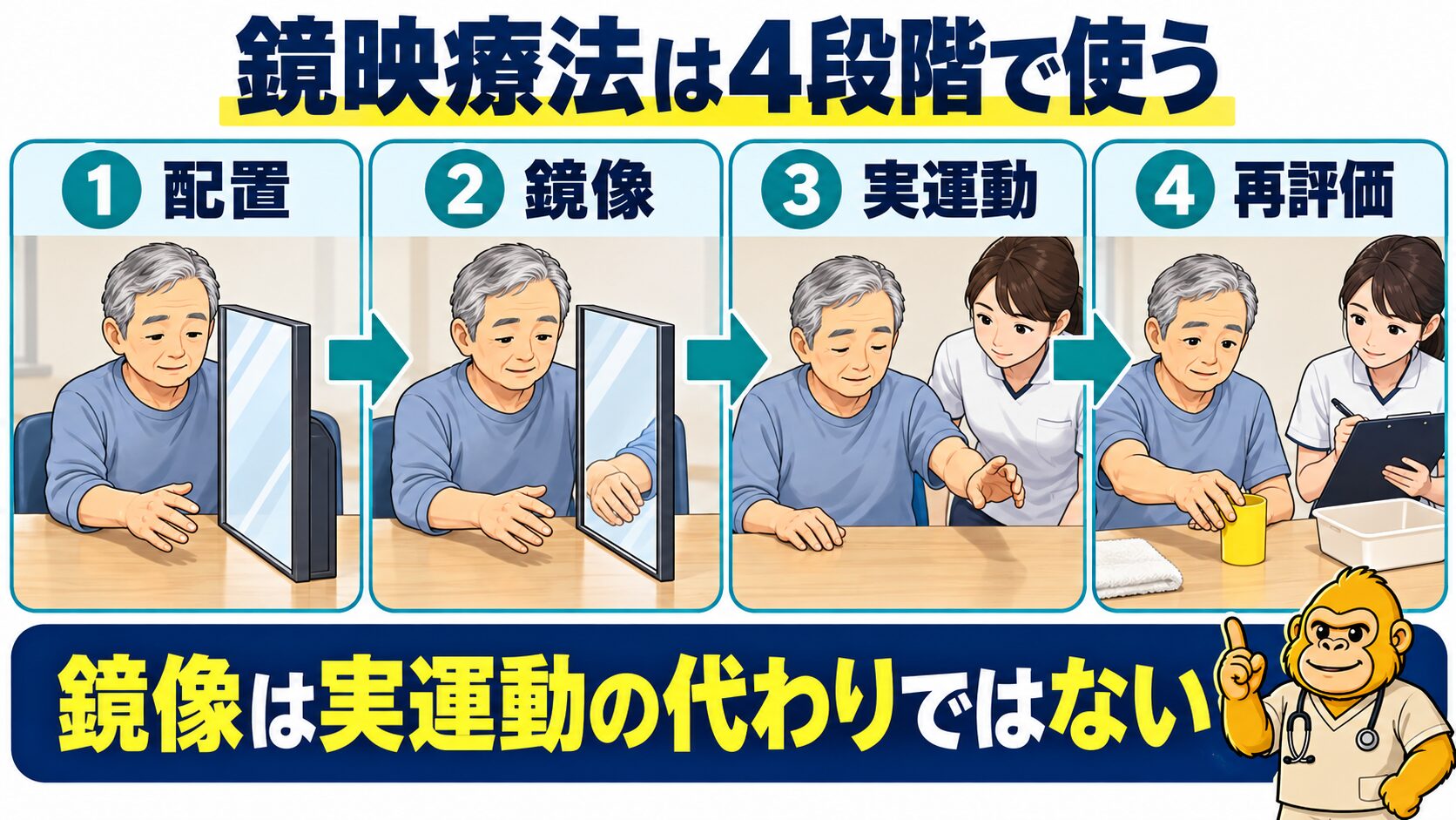 鏡映療法を実課題へつなぐ四段階